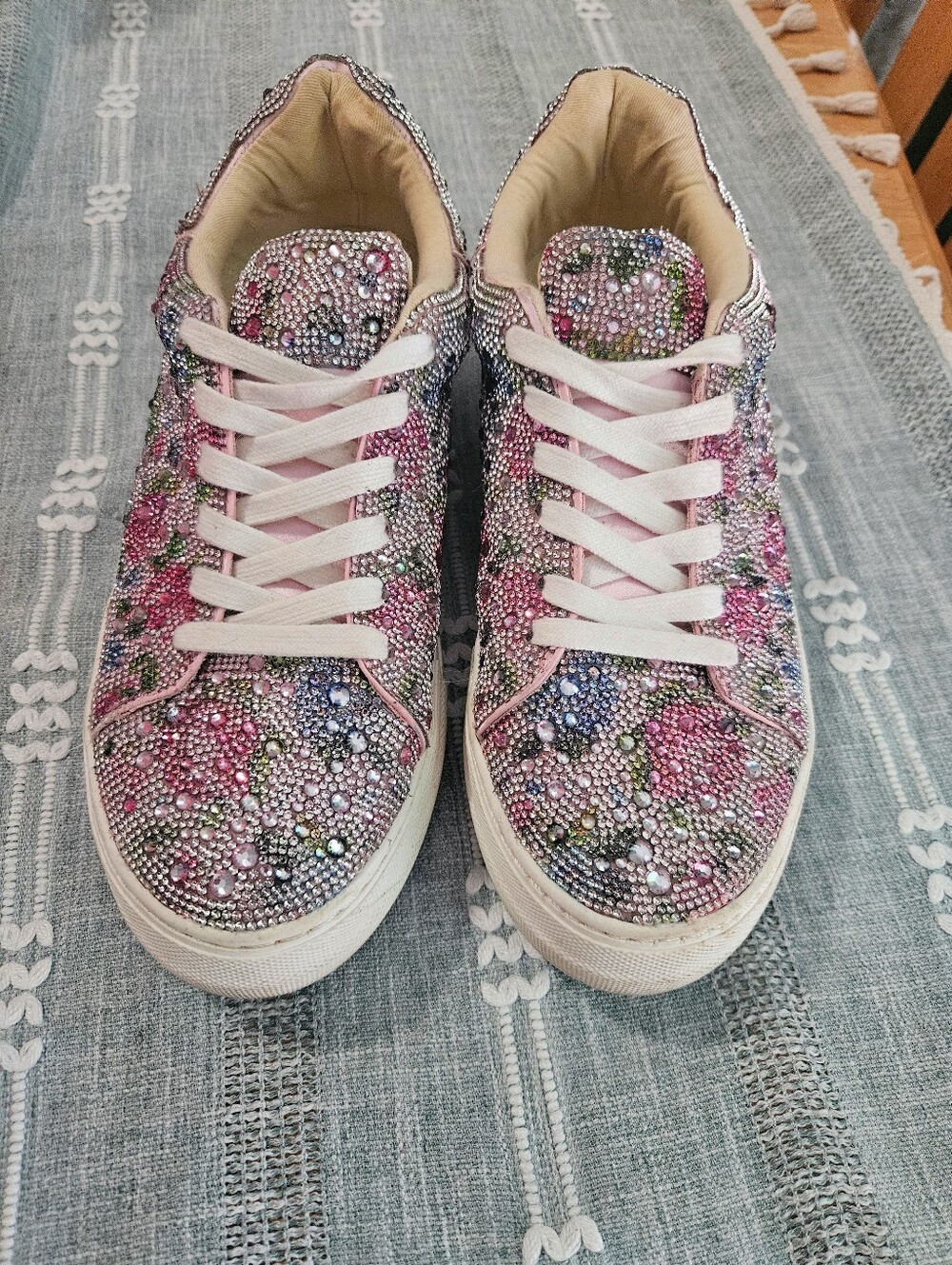 Betsey Johnson Floral Rhinestone Sneakers